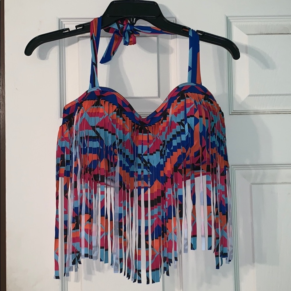Fringe Multi-Color Swim Top